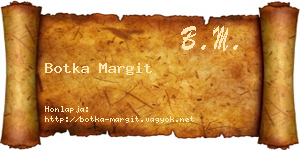 Botka Margit névjegykártya